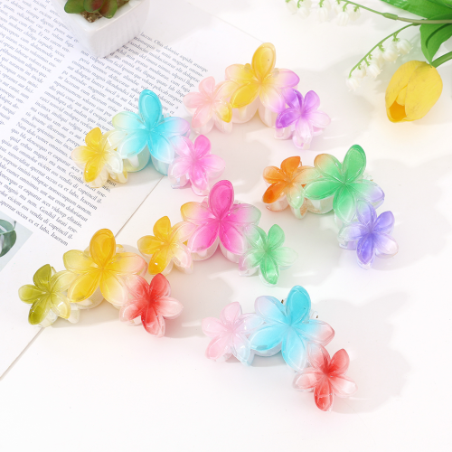 europe and america cross border color plumeria rubra barrettes flower hair clip retro women‘s side grab half grab back head shark clip