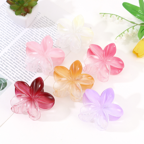 韩版简约鸡蛋花抓夹百搭纯色镂空发抓气质后脑勺鲨鱼夹马尾发夹子