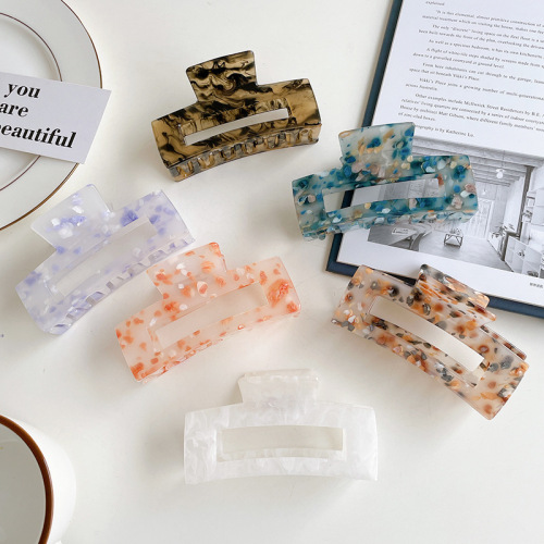 秋冬新款韩国亚克力简约发饰少女清新发夹大号气质发抓盘发抓夹