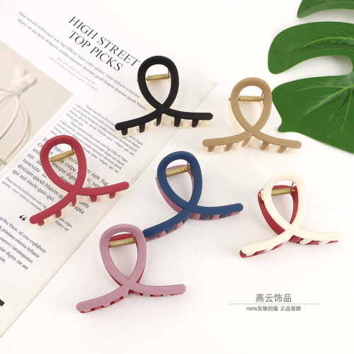 气质磨砂夹子头饰女简约大号发夹后脑勺盘发抓夹时尚鲨鱼夹发卡子