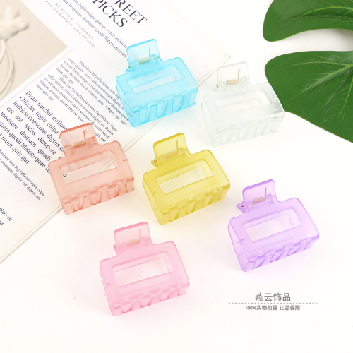 方形抓夹几何镂空韩版优雅气质果冻色鲨鱼夹后脑勺盘发夹饰品跨境