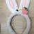 Cute White Rabbit Ears Bow Headband Female Hairpin for Hair Washing Outdoor All-Matching Cartoon Plush Headband Hair Accessories
