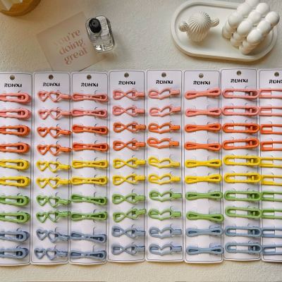 Simple Korean style oil dripping side clip side bangs duck clip female colorful bar shaped clip cropped hair clip back head clip 10 one card