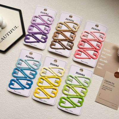 ins style candy dripping oil solid color barrettes female side clip BB clip small hairpin fringe clip 6 one card