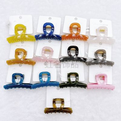 Simple Solid Color Cross Geometric Grip Female Temperament One-Shaped Hair Claw New Autumn Updo Velvet Barrettes
