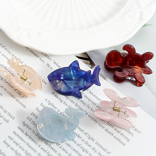 宝光PVC3.5厘米海洋动物水果迷你简约发夹顶夹抓夹发抓一件代发