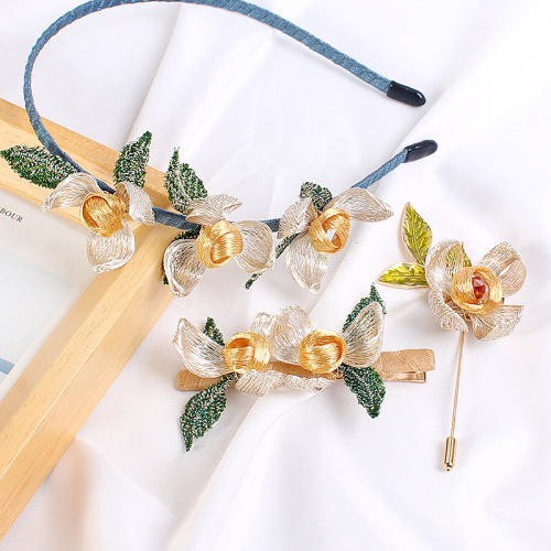 宝光2025新款铜丝奔赴春之约单色发夹发箍头饰品婚纱头饰婚庆新娘