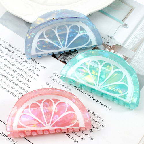 宝光春夏款饰品时尚超仙夏日水果抓夹亚克力发饰少女简约盘发发夹