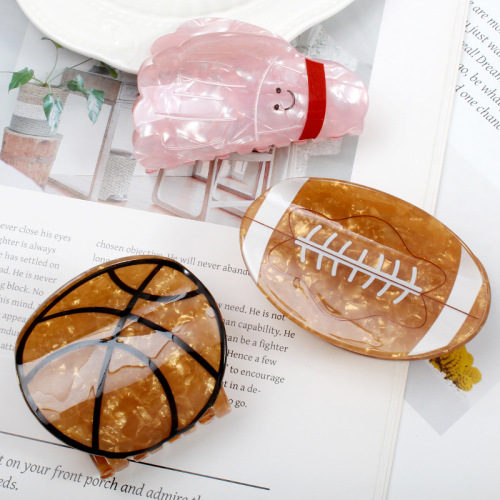 宝光夏秋款饰品时尚超仙秋日运动抓夹亚克力发饰少女简约盘发发夹