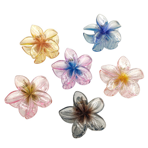 网红新款鸡蛋花朵抓夹女后脑勺半扎发发夹大号鲨鱼夹发卡头饰批发