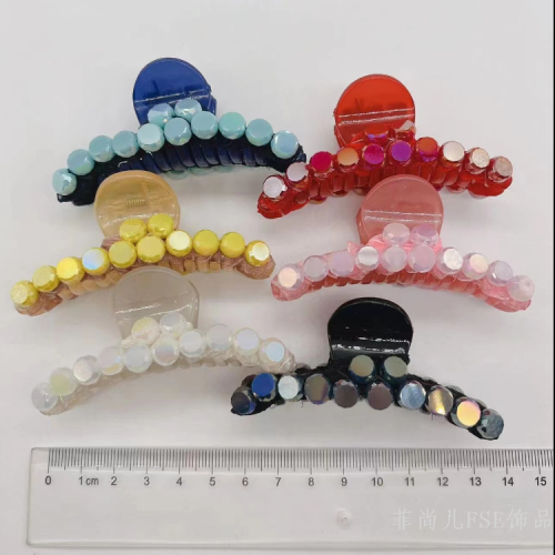 跨境热卖水晶抓夹多色可选