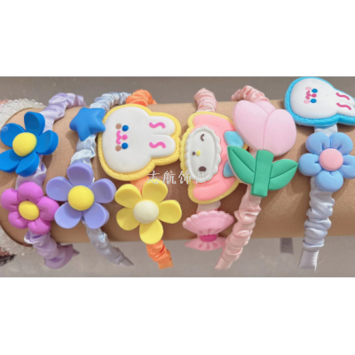 New Korean Style Children's Candy Color Pleated Headband Cartoon Animal Cute Hairpin South Korea Dongdaemun Headband