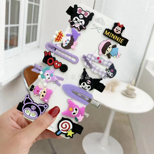 children‘s cute hairpin baby princess style clip cloth hairpin girl‘s western style shredded hair bangs clip does not hurt hair accessories