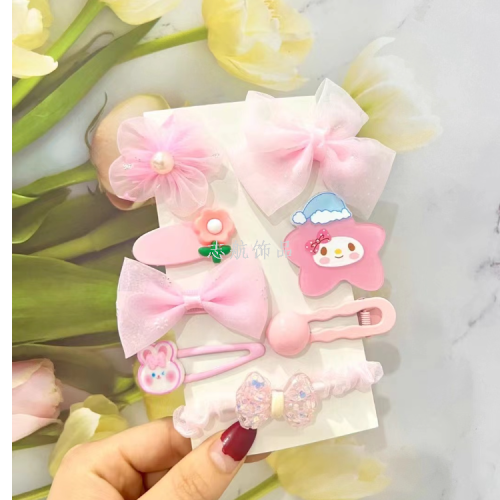 children‘s cute hairpin baby princess style clip cloth hairpin girl‘s western style shredded hair bangs clip does not hurt hair accessories