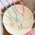 Korean Candy Color Cute Cartoon Children's Bead Necklace Children's Fashion All-Match Color Beaded Pendant Ornaments