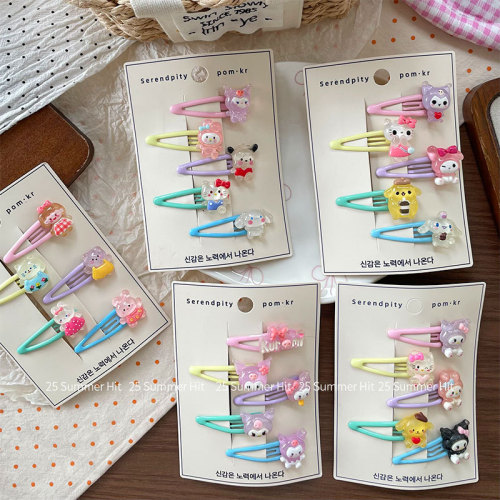 新款韩版甜美水滴卡通儿童发夹侧边碎发刘海夹可爱三丽鸥少女发饰