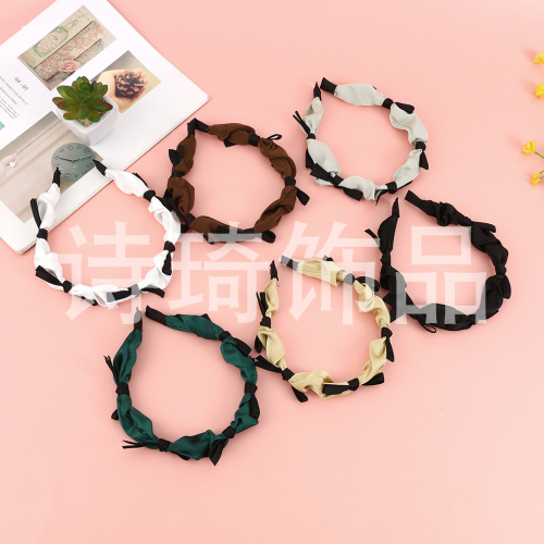 Mori Style French Fashion Headband Korean Headwear Hair Tie Thin Edges Fabric Hairband Ladies Internet Celebrity Face Wash Hair Band Wholesale