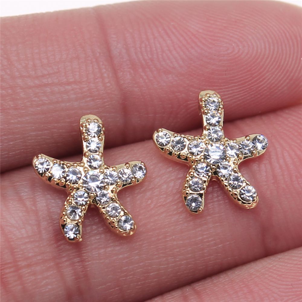 European and American Style Cross-Border Pearl Dreamcatcher Flower Rhinestone Pearl Bow Spot Drill Starfish Stud Earrings