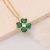 Europe and America Cross Border Ornament Emerald Zircon Necklace Copper Micro Inlay Butterfly Pendant Flower Clavicle Chain Clover