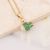 Europe and America Cross Border Ornament Emerald Zircon Necklace Copper Micro Inlay Butterfly Pendant Flower Clavicle Chain Clover