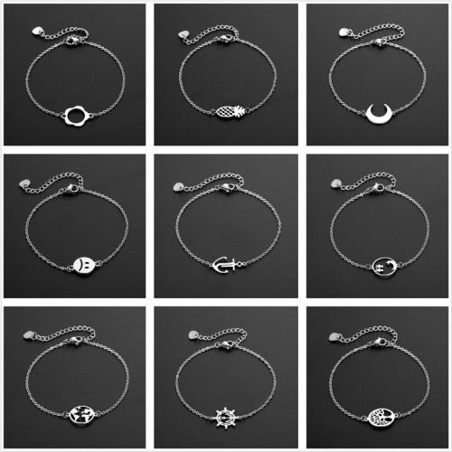 cross-border jewelry european and american new stainless steel titanium steel simple bracelet amazon creative fashion hip hop bracelet for women