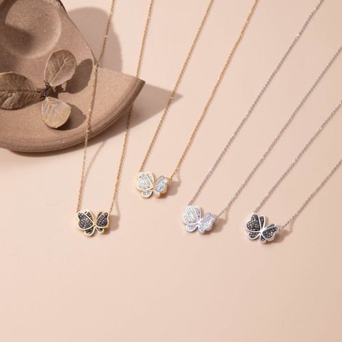 titanium steel light luxury and simplicity high-grade butterfly clavicle chain stainless steel niche design fashionable all-match necklace