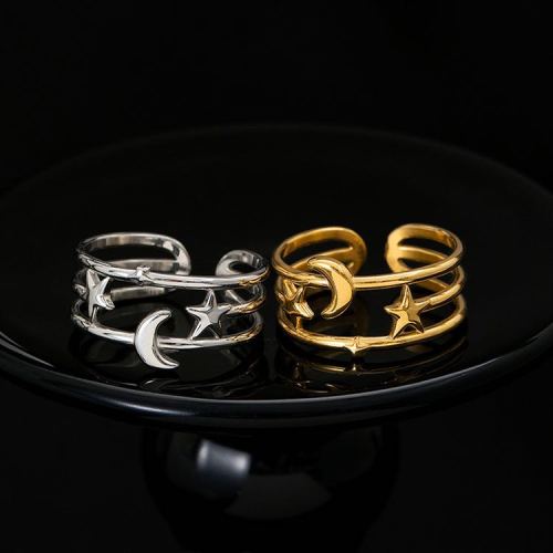 fantasy xingyue multi-layer open titanium steel ring female ins special-interest design high-grade fashionable index finger ring stainless steel