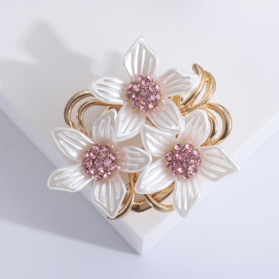 Korean Style High-End Simple Alloy Camellia Brooch Scarf Pin Dual-Use Pin Flower Corsage Clothes Accessories Wholesale