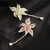 Fashion Classic Lily Tassel Brooch Korean Style Zircon Pin Elegant Coat Formal Dress Accessories
