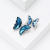 Simple Personality Animal Series Double-Headed Butterfly Brooch Fashion European and American Style Electroplated Gold and Silver All-Match Inlaid Corsage