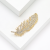 Simple Personality Animal Series Rhinestone Feather Brooch Fashion European and American Style Electroplated Gold and Silver All-Match Inlaid Corsage