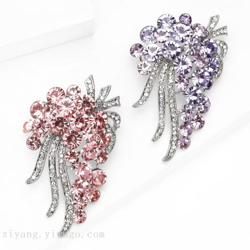 新款韩版精致水钻花胸针时尚气质高档女士胸花饰品别针