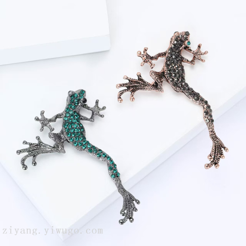 创意个性青蛙胸针复古水钻男女西服别针衬衫毛衣服饰配饰胸花