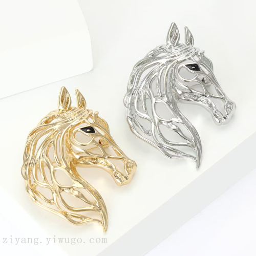 新欧美创意个性合金生肖马胸针精致西装大衣胸花饰品别针百搭批发