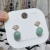 Yunyi Decorated Home Sexy Lip Design Earrings Natural Crystal Stone Green Aventurine Zircon Micro Inlaid 18K Real Gold Plating