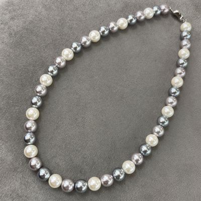 Yunyi Decorated Home 10mm Shell Pearls Necklace Mixed Color High-End Jewelry Wholesale Colorful Spot Goods Direct Sales