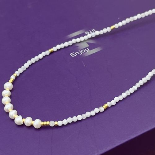 yunyi decorated home moonstone necklace natural crystal stone ornament freshwater pearl original design new fashion women