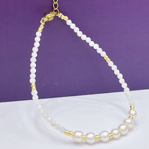 yunyi decorated home moonstone bracelet freshwater pearl natural crystal jewelry refined and simple fashion design women