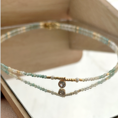 Yunyi New Natural Crystal Necklace Clavicle Chain Jewelry for Girls Zircon Pendant Korean Style Extremely Fine Niche Design