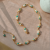 Yunyi Ornament New Natural Freshwater Pearl Natural Turquoise Handmade Necklace Women's Personalized Necklace