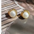 Yunyi Ornament White Natural Freshwater Pearl Inlaid Shiny Zircon Ear Studs 18K Gold Plating Thickness 0.03mb Earrings