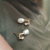 Yunyi Ornament Geometric Natural Freshwater Pearl Shiny Zircon Stud Earrings Simple Women's Fashion Earrings All-Match Earrings