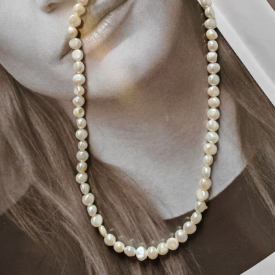Yunyi Ornament Natural Freshwater Pearl Necklace Classic Versatile High Sense Baroque Pearl Necklace Clavicle Chain