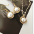 Yunyi Ornament Set Natural Freshwater Pearl Micro Inlaid Zircon 18K Gold Plating Thickness 0.03mb Female Necklace Earrings