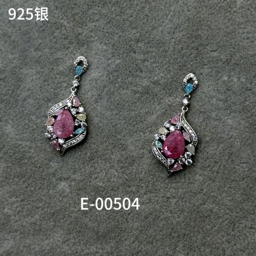 新款925银锆石耳钉耳坠 奢华多彩 气质优雅