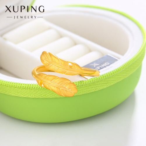 xuping jewelry simulation gold plated love secret feather open ring fashion personality women‘s simple ring