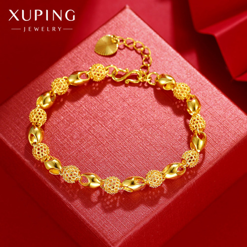 xuping jewelry copper gold plated beads hollow alloy glossy exquisite bracelet female vintage bracelet wholesale ornament wholesale