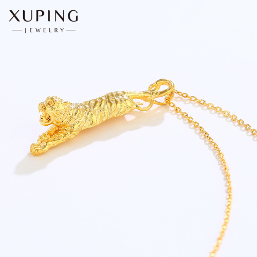 Xuping Jewelry Zodiac Year Tiger Pendant Necklace Men‘s Sweater Chain Fashion Vintage Necklace Wholesale