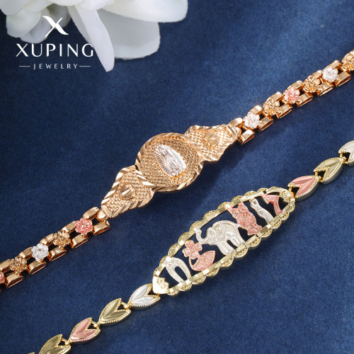 xuping jewelry copper alloy real gold galvanized enamel dripping geometric watch chain european and american personalized ins style bracelet for women
