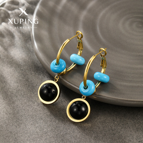 xuping jewelry stainless steel 14k gold special-interest design temperament western style earrings ear drops advanced personalized earrings